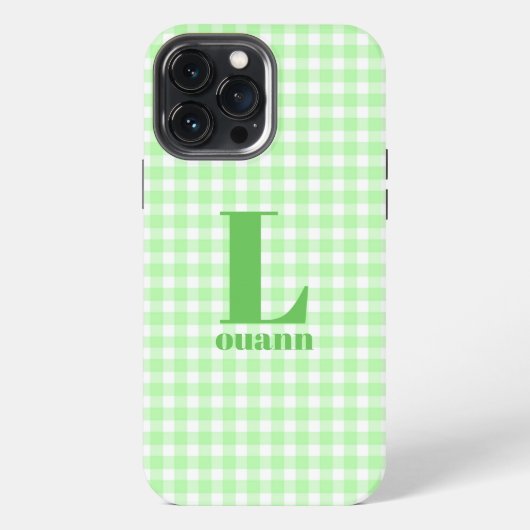 Limetten-Gingham iPhone Hülle (Rückseite)