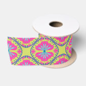 Limetten-Grün Squircle-Ring Blumen-  Satinband (Spule)