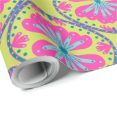 Limetten-Grün Squircle-Ring Blumenverpackungspapie Geschenkpapier (Rolleneckpunkt)