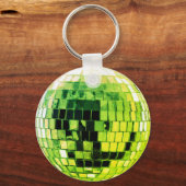 Limetten-grüne Disco-Kugel Schlüsselanhänger (Vorderseite)