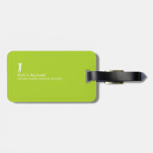 Limetten-grüner Golfspieler mit Monogramm Gepäckanhänger (Rückseite horizontal)