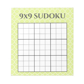 Limetten-grünes geometrisches 9x9-Sudoku-Raster-Vo Notizblock