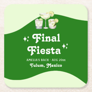 Limetten Grünes Zitrus Finales Fiesta Junggesellin Rechteckiger Pappuntersetzer