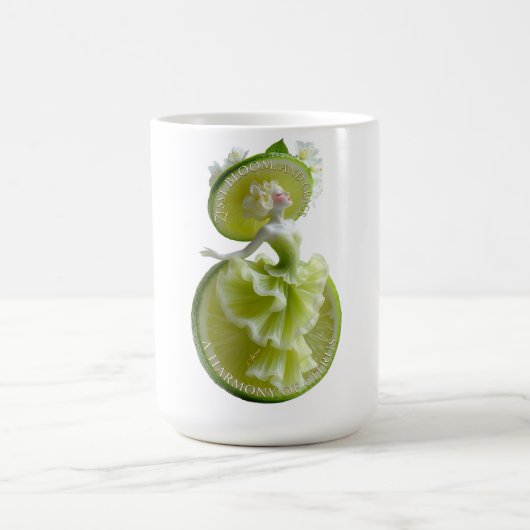 Limetten-Scheiben-Tänzer Kunst Langarm Kaffeetasse (Mittel)