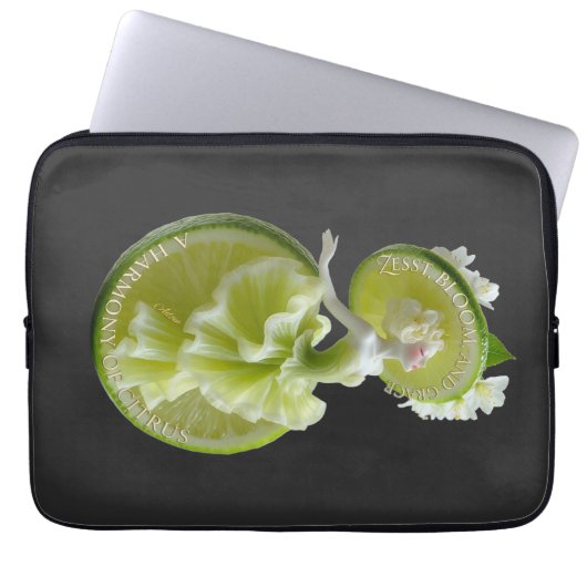 Limetten-Scheiben-Tänzer Kunst Langarm Laptopschutzhülle (Vorderseite)