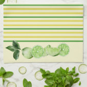 Limetten und gelbe und grüne Streifen Geschirrtuch (Gefaltet)