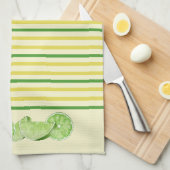 Limetten und gelbe und grüne Streifen Geschirrtuch (Viertel Falte)
