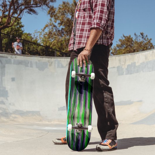 Limettengrün geschmolzene Stripskateboard Skateboard (Außenbereich 2)