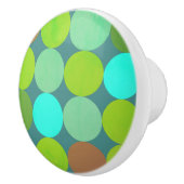 Limettengrüne Aquamarine Türkis- und Rostkreise Keramikknauf (Rechts)