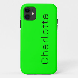 Limettengrüne Solid-Farbe Minimalistischer Name Case-Mate iPhone Hülle
