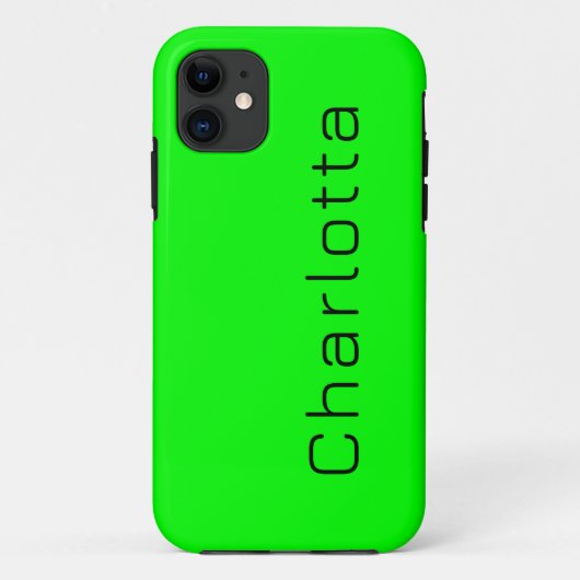 Limettengrüne Solid-Farbe | Minimalistischer Name Case-Mate iPhone Hülle (Rückseite)