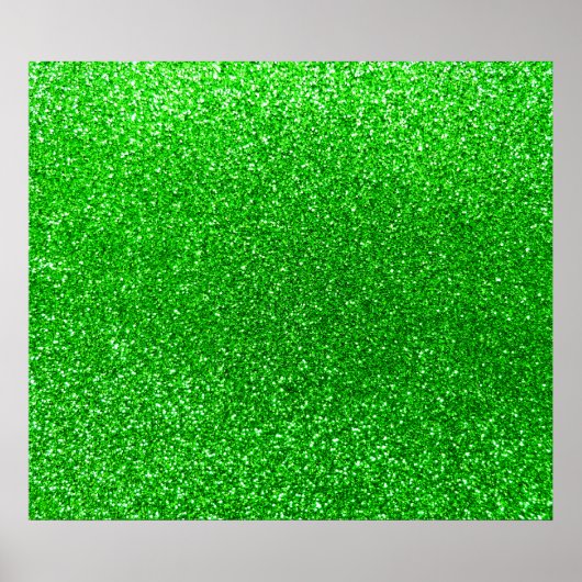Limettengrüner Glitzer Poster (Vorne)