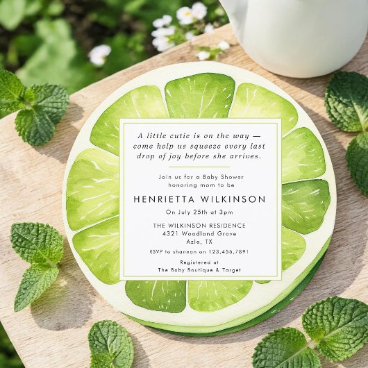 Limettenscheibe Baby Shower Einladung