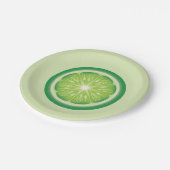 Limettenscheibe Pappteller (Schrägansicht)