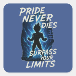 Limit Break Warrior Pride Anime Quadratischer Aufkleber