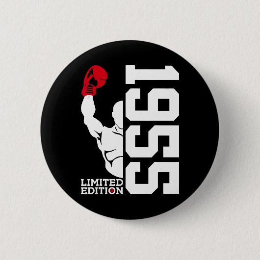 Limited Edition 1955 Boxer 70th Birthday Boxing Button (Vorderseite)