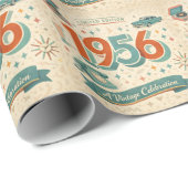 Limited Edition 1956 Birthday | 50s Retro Style Geschenkpapier (Rolleneckpunkt)