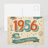 Limited Edition 1956 Birthday Card | 50s Retro Postkarte (Vorne/Hinten)