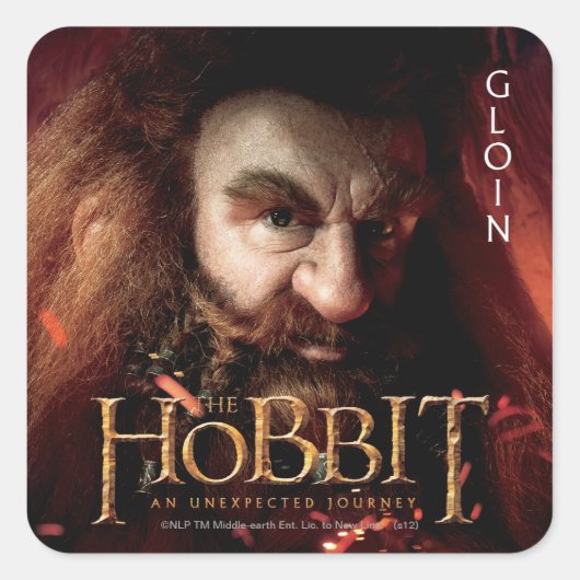 Limited Edition Artwork: Gloin Quadratischer Aufkleber (Vorderseite)