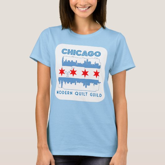 Limited Edition Chicago Modern Quilt Guild Design T-Shirt (Vorderseite)