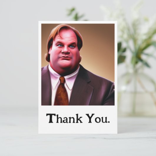 Limited Edition Chris Farley Dankeschön Card Dankeskarte (Stehend Vorderseite)
