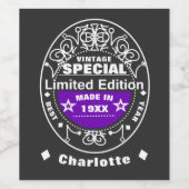 Limited Edition Jahr Geboren Personalisiert Geburt Weinetikett (Einzelnes Label)