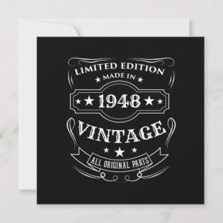 Limited Edition Made in 1948 Vintages Geburtstagsg Einladung