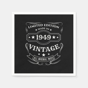 Limited Edition Made in 1949 Vintages Geburtstagsg Serviette