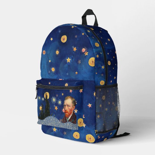 Limited Edition Van Gogh Starry Night Backpack Bedruckter Rucksack (Rückseitige Ecke Rechts)