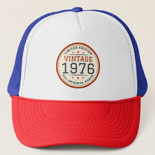 Limited Edition Vintag 1976 Alle Originalteile Truckerkappe (Vorderseite)