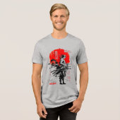 Limited Samurai Manga Legend Retro Unisex Tri-Blend Shirt (Vorderseite voll)