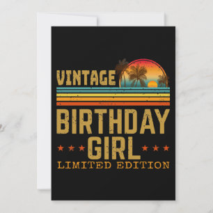 limitierte Auflage vintage Geburtstagsmädchen Einladung