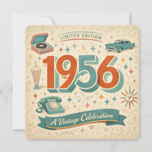 Limitierte Edition 1956 Geburtstag Retro-Stil de Feiertagskarte