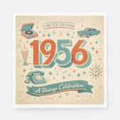 Limitierte Edition 1956 Geburtstag | Retro-Stil de Serviette (Vorderseite)