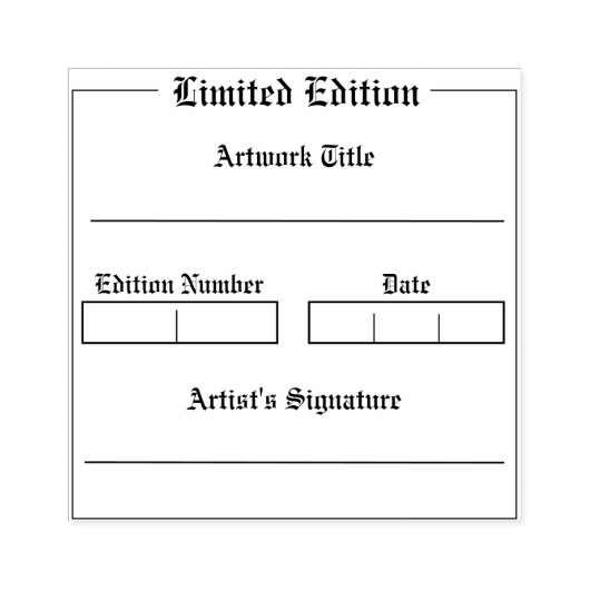 Limitierte Edition Art Briefmarke Gummistempel