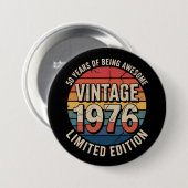 Limitierte Edition Geburtsjahr 1976 Button (Vorne & Hinten)