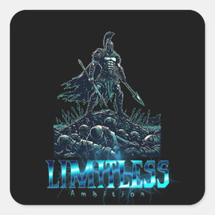 Limitless Ambition Spartan Gladiator Warrior Quadratischer Aufkleber