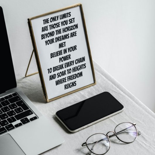 Limitloses inspirierendes Mini-Gedicht Poster