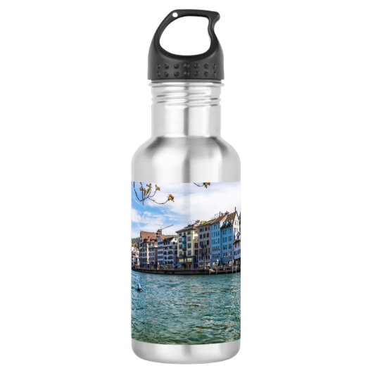 Limmat River, Zürich Edelstahlflasche (Vorderseite)