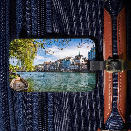 Limmat River, Zürich Gepäckanhänger (Vorderseite Insitu 4)