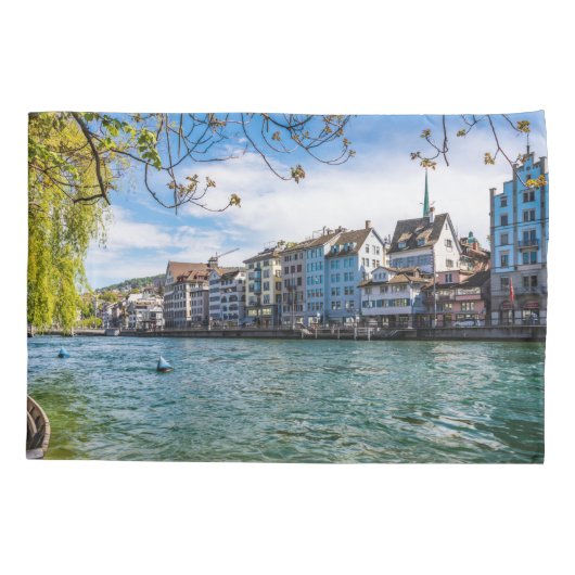 Limmat River, Zürich Kissenbezug (Rückseite)
