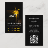 Limo & Car Service Modern Gold Limousine QR Code Visitenkarte (Vorne/Hinten)