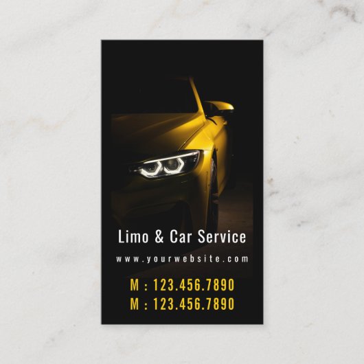 Limo & Car Service Modern Gold Limousine QR Code Visitenkarte (Vorderseite)