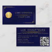 Limo-Fahrer und Chauffeur-Service QR-Code Visitenkarte (Vorne/Hinten)