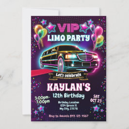 Limo Geburtstagsparty Einladung für Mädchen