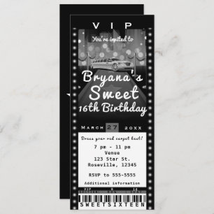 Limo in City Black & White Party Einladung