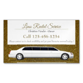 Limo-Miet- und Fahrerservice | Luxus-Glitzer Magnetische Visitenkarte (Vorderseite)
