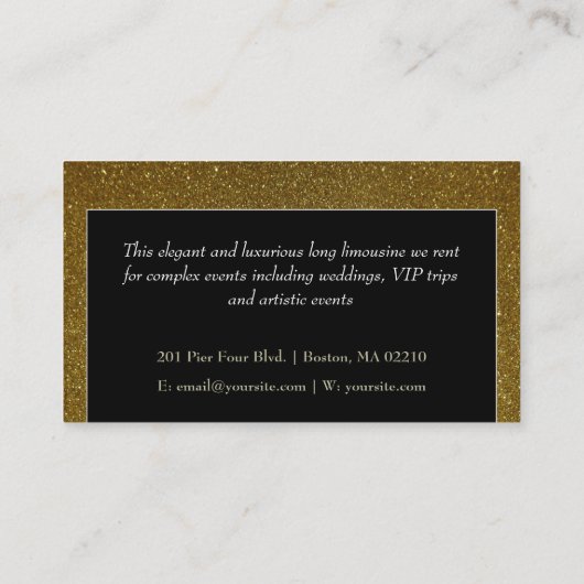 Limo-Miet- und Fahrerservice | Luxus-Glitzer Visitenkarte (Rückseite)