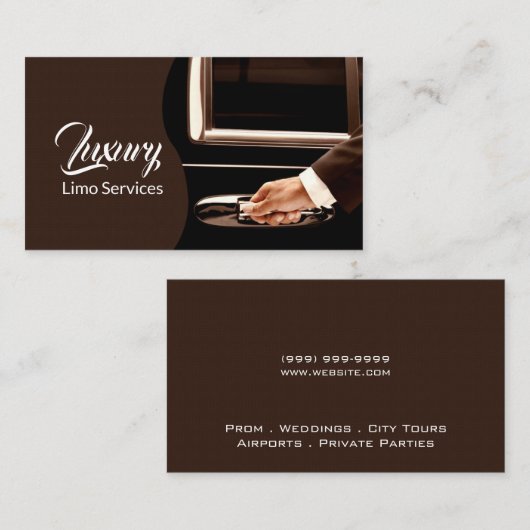 Limo Service Driver, Cab, Taxi Business Card Visitenkarte (Vorne/Hinten)