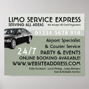 Limo Taxi Service Werbung Poster